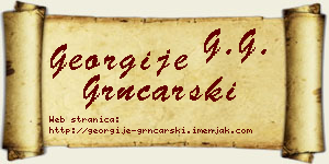 Georgije Grnčarski vizit kartica